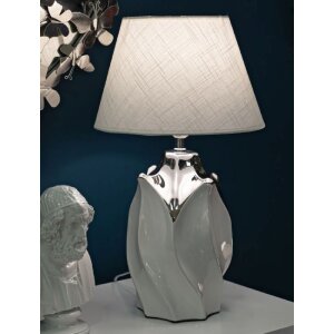 Mauro Ferretti Shiney Настольная лампа E27 Ø 30x51 см белая серебристая