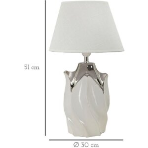 Mauro Ferretti Shiney Настольная лампа E27 Ø 30x51 см белая серебристая