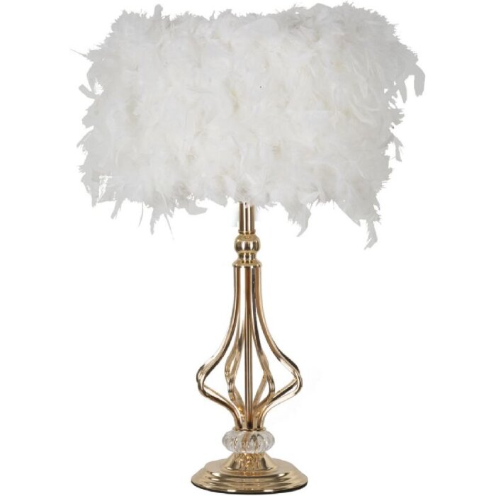 Mauro Ferretti Tischleuchte Tarty E27 Ø 25x54 cm weiß gold
