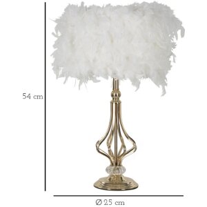 Mauro Ferretti Tischleuchte Tarty E27 Ø 25x54 cm weiß gold