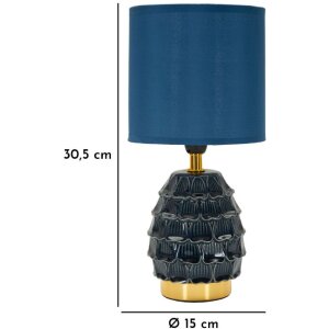 Mauro Ferretti Nachttischleuchte Pigny E14 Ø 15x30,5 cm blau