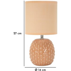 Mauro Ferretti Nachttischleuchte Pontus E14 Ø 14x27 cm pfirsich