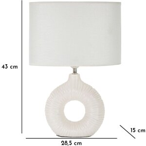 Mauro Ferretti Tischlampe Seta E14 28,5x15x43 cm weiß