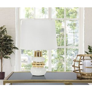 Mauro Ferretti Настольная лампа Liara E14 Ø 23x32 см белая и золотая