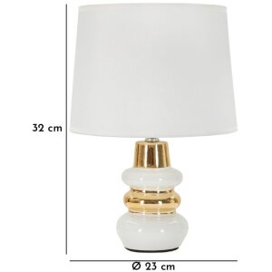 Mauro Ferretti Настольная лампа Liara E14 Ø 23x32 см белая и золотая