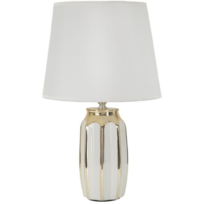 Mauro Ferretti Tischleuchte Cassy E27 Ø 25x40,5 cm weiß gold