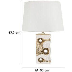 Mauro Ferretti Tischleuchte Florida E27 Ø 30x43,5 cm weiß gold