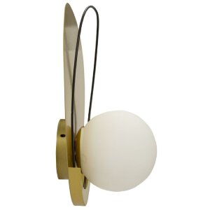 Mauro Ferretti Wandleuchte Kreislauf E27 28x17x32 cm gold schwarz weiß