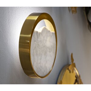 Mauro Ferretti Wandleuchte Marmor E14 24x6x24 cm gold marmoriert
