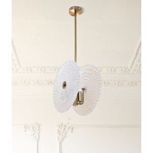 Mauro Ferretti Deckenleuchte Glas E14 35x18x80 cm gold weiß