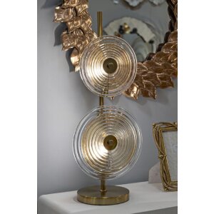 Mauro Ferretti Tischleuchte Venedig E14 Ø 25x63 cm gold natur braun