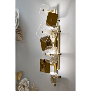 Mauro Ferretti Wandleuchte Glassy E14 24x13x76 cm gold natur