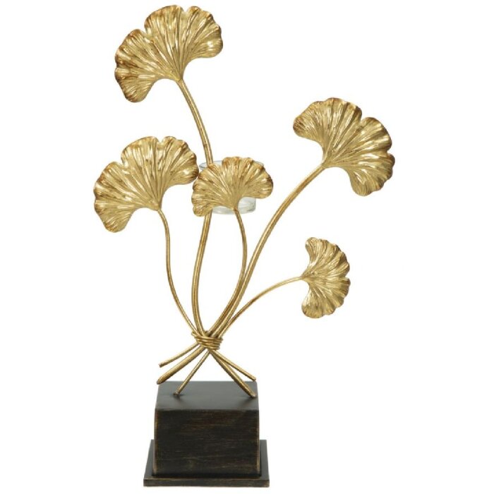 Mauro Ferretti Kerzenhalter Iris 29x12,5x44 cm gold schwarz