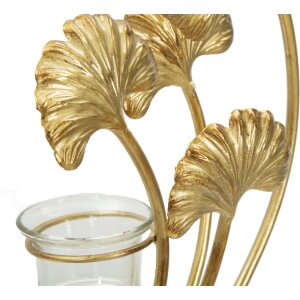 Mauro Ferretti Kerzenhalter Iris 50x12x55 cm gold schwarz