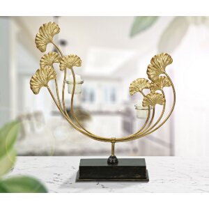 Mauro Ferretti Kerzenhalter Iris 50x12x55 cm gold schwarz