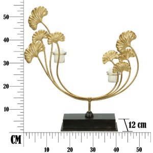 Mauro Ferretti Kerzenhalter Iris 50x12x55 cm gold schwarz