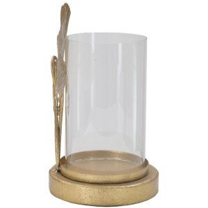 Mauro Ferretti Kerzenhalter Blatt 17x12x21 cm goldfarben