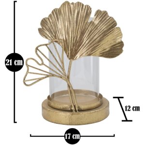 Mauro Ferretti Подсвечник Лист 17x12x21 см золотой