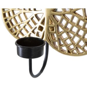 Mauro Ferretti Wandkerzenhalter Lotus 20x8x22,2 cm goldfarben schwarz