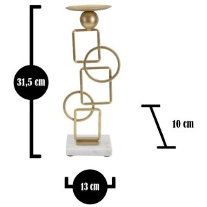 Mauro Ferretti Kerzenhalter Marie 13x10x31,5 cm goldfarben weiß