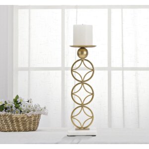 Mauro Ferretti Kerzenhalter Stern 10x10x32 cm goldfarben weiß