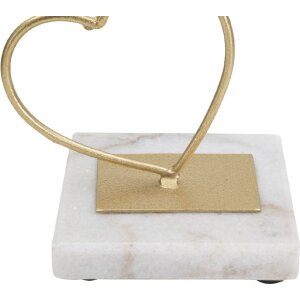 Mauro Ferretti Kerzenhalter Herzen 14,5x10x32,5 cm goldfarben weiß