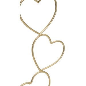 Mauro Ferretti Kerzenhalter Herzen 14,5x10x32,5 cm goldfarben weiß