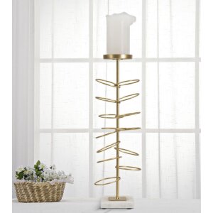 Mauro Ferretti Kerzenhalter Ringe 14x13x46 cm goldfarben weiß