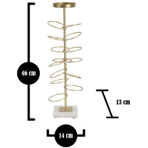 Mauro Ferretti Kerzenhalter Ringe 14x13x46 cm goldfarben weiß