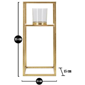 Mauro Ferretti Kerzenhalter Elegant 15x15x35 cm goldfarben