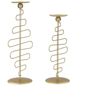 Mauro Ferretti Kerzenhalter Alid – 2er-Set 25x16x51 cm & 20x16x43 cm gold