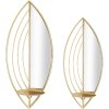 Mauro Ferretti Wandkerzenhalter Blatt – 2er-Set 18x13x41 cm & 15x13x35 cm gold