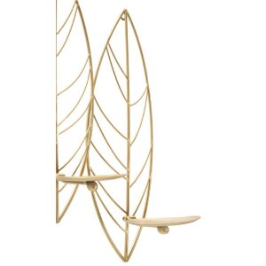 Mauro Ferretti Wandkerzenhalter Blatt für 5 Kerzen 66x14x56 cm gold
