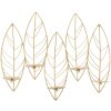 Mauro Ferretti Wandkerzenhalter Blatt für 5 Kerzen 66x14x56 cm gold
