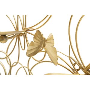 Mauro Ferretti Настенный подсвечник Бабочки 3-х пламенный 61x12x34 см золотой