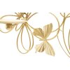 Mauro Ferretti Настенный подсвечник Бабочки 3-х пламенный 61x12x34 см золотой