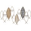 Mauro Ferretti Wandkerzenhalter Fische 4-flammig 66x9x40,5 cm mehfarbig