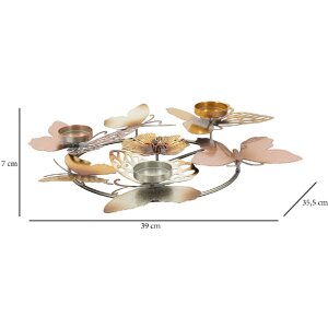 Mauro Ferretti Kerzenhalter Glänzen 3-flammig 39x35,5x7 cm mehfarbig