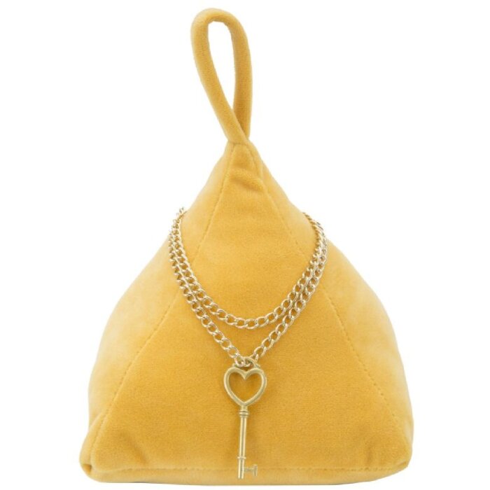 Mauro Ferretti Türstopper Dreieck 14x14x20 cm senfgelb mit Kette und Anhänger
