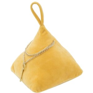 Mauro Ferretti Türstopper Dreieck 14x14x20 cm senfgelb mit Kette und Anhänger