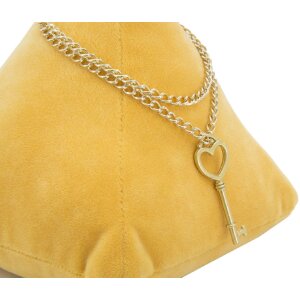 Mauro Ferretti Türstopper Dreieck 14x14x20 cm senfgelb mit Kette und Anhänger