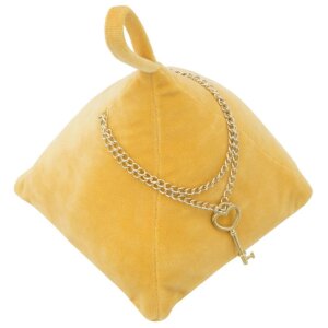 Mauro Ferretti Türstopper Dreieck 14x14x20 cm senfgelb mit Kette und Anhänger
