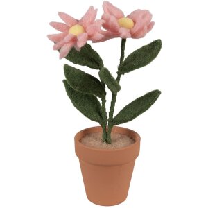 Clayre & Eef Deko-Blume im Topf Rosa 26 cm...