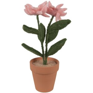 Clayre & Eef Deko-Blume im Topf Rosa 26 cm...
