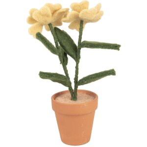 Clayre & Eef декоративный цветок желтый 8x8x26 см текстиль на пластике в стиле кантри