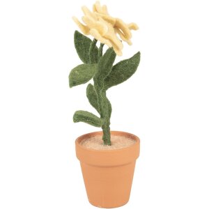 Clayre & Eef декоративный цветок желтый 8x8x26 см текстиль на пластике в стиле кантри