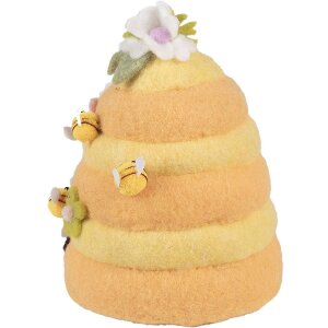 Clayre & Eef Deko Bienenkorb mit Bienen Ø16x21...