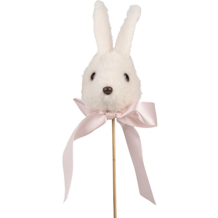Clayre & Eef Plant Plug Rabbit White Pink 7x7x33 см