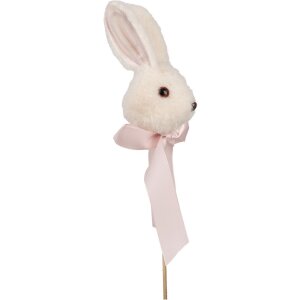 Clayre & Eef Plant Plug Rabbit White Pink 7x7x33 см