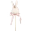Clayre & Eef Plant Plug Rabbit White Pink 7x7x33 см